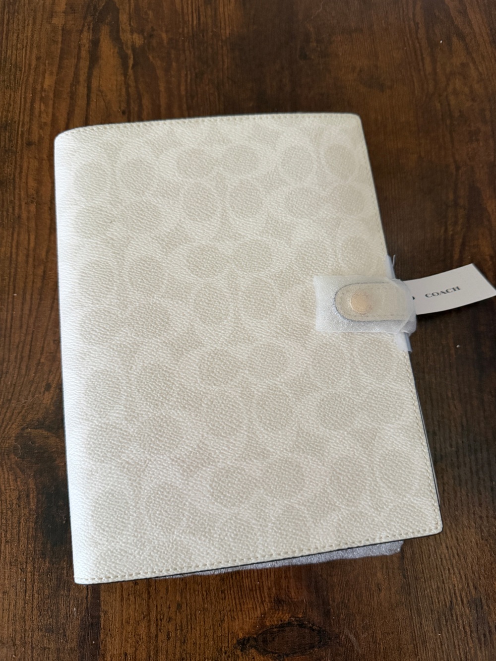 Coach White Signature Canvas notebook
